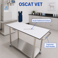 Table vétérinaire OSCAT en acrylique radiolucent, table en acier inoxydable 304, bureau mobile pour clinique vétérinaire professionnelle