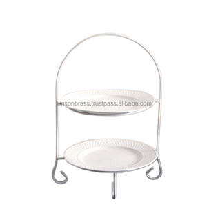 ผู้ผลิตโลหะ DESERT ถาดสูงชาจานถาดเสิร์ฟ2ชั้นถ้วยถาดเค้กขาตั้งจอแสดงผล - Product Image 1