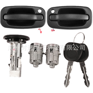 Poignée de porte avec serrure de contact pour Chevrolet Silverado 2001-2006, jeu de clés GM 15034985 L 15034986 R - Product Image 2