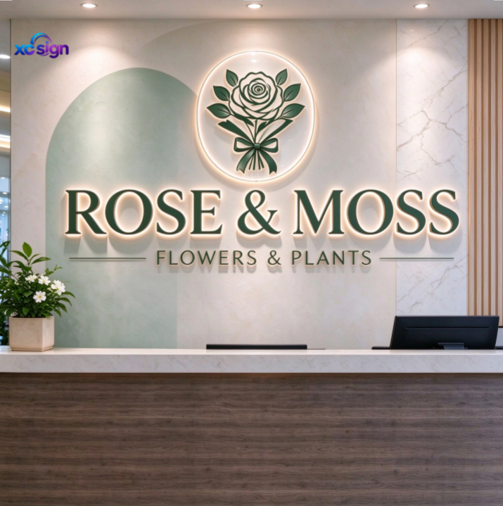 LED Acrylic Custom Logo Sign Front Lit Business Wall Decor Remote ...