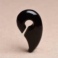 Piercing en Onyx noir naturel, 10 pièces, Tunnels pour trouer le poids, écarteur d'oreilles, bouchons, bijoux corporels