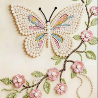 Kit de Peinture de Perles DIY, Broderie Florale Papillon en Perles, Mosaïque Artistique, Artisanat, Décoration Murale Maison, Cadeau, Vente en Gros