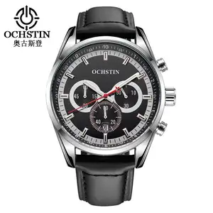 OCHSTIN 046 yazole 386 unique OEM gents timepiece best Genuine Leather band Luminous chronometer business watch design
