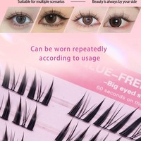 Faux cils en coton ultra-fin sans colle, effet extension naturelle, look réaliste et éclatant, pour une pose facile et un usage quotidien.