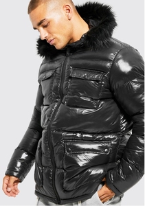 Oem Custom Down Coat Streetwear Thick Shiny Fur Hooded Down <strong>Jacket</strong> <strong>Puffer</strong> Coats Winter Bubble Shiny Mens <strong>Puffer</strong> <strong>Jacket</strong> - Product Image 3