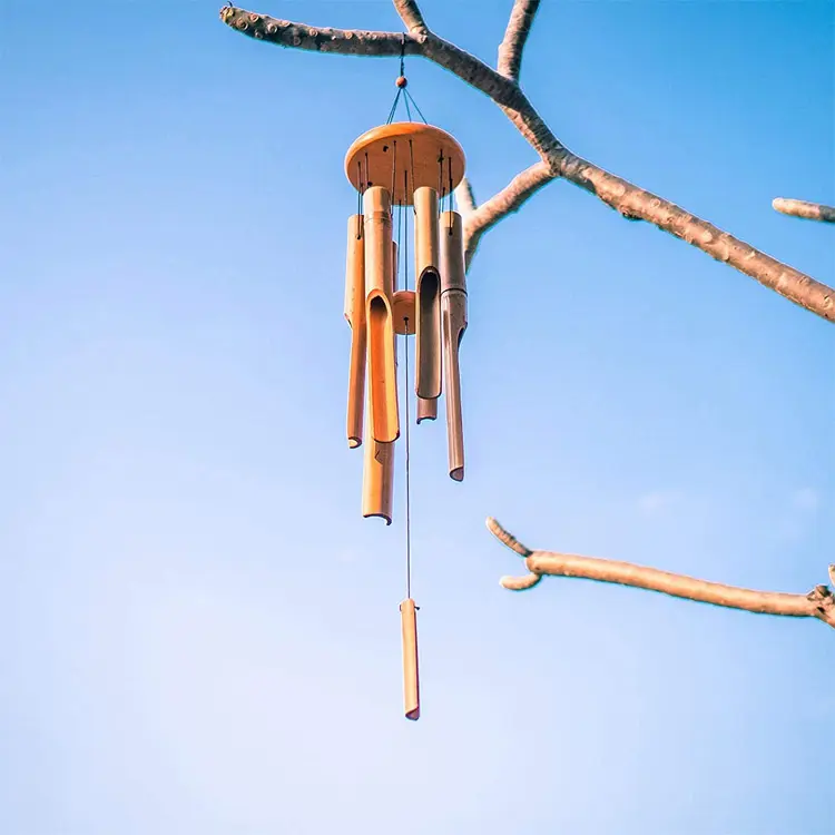 Campanelli eolici da esterno in bambù da appendere al giardino classico in tubo di bambù stile Country 6