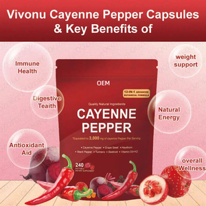 Offre Spéciale : Complément de Capsules Molles de Poivre de Cayenne OEM – Soutient les Veines des Jambes, le Cœur et les Vaisseaux Sanguins avec Betterave et Berbérine – 240 Gélules - Product Image 4