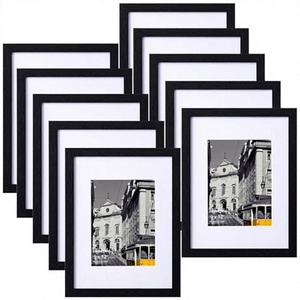 Eletecpro 10-Piece Modern Lightweight Engineered Wood UV/Silk Screen Printed Photo <b>Frames</b> Set 9x12 6x8 Photo Mats Collage - Product Image 2