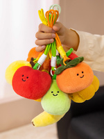Superzachte PP-katoenen pluche fruit- en groente sleutelhangerpop 10cm, aanpasbare maat, kinderspeelgoed, cadeau voor auto, mobiel & tas