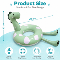 Bouée gonflable en PVC épais en forme de dinosaure |   Bouée de natation pour adultes, flotteur aquatique pour piscine et parc aquatique