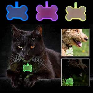 야광 실리콘 뼈 모양 태그 소리 없는 반려동물 ID 태그 맞춤형 무소음 반려동물 ID 태그 양면 각인 - Product Image 5