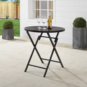 Compact And Efficient BBQ Folding Table For Outdoor Cooking And Social Events Garden Party Table With Metal Frame And Round Top