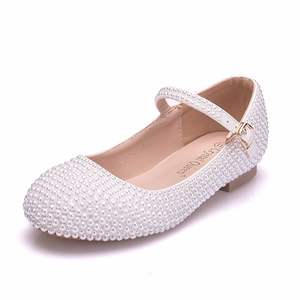 Zapatos de vestir para niñas zapatos de princesa con purpurina flor Mary Jane tacones bajos fiesta boda graduación calzado para niños pequeños - Product Image 1