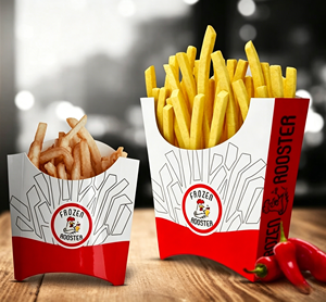 Custom Printed Matte French Fries Packaging Box Food Grade Oil Proof Disposable Chip <b>Takeaway</b> <b>Container</b> Recyclable Snacking - Product Image 5