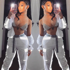 Shiny Rhinestones Bikini Set Halter <strong>Diamante</strong> Bra Sexy <strong>Thong</strong> Panty Bathing Suits Summer Beach Swimwear - Product Image 2