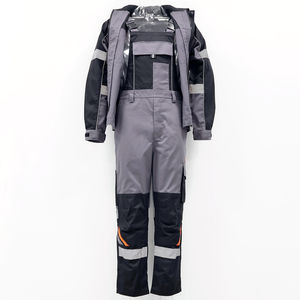 ヘビーデューティー 275gsm ツイルコットン 作業服ユニフォーム フルセット ワークジャケット＆ビブパンツ 2イン1 作業スーツ 男性用 - Product Image 3