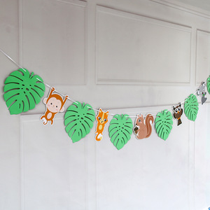 Biểu ngữ nền sinh nhật dễ thương đặt trang trí sinh nhật biểu ngữ thư chúc mừng sinh nhật phong cách động vật rừng cho trẻ em - Product Image 5