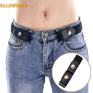 Hoge Elasticiteit Van Elastische Riem Mannen Vrouwen Geen Gesp Elastische Stretch Tailleband Voor Jeans Broek Ontwerp Stretch Taille Riem