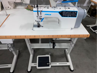 Machine à coudre JACK H6 à aiguille simple, entraînement direct, alimentation automatique supérieure et inférieure, pied marcheur, complète avec table et support