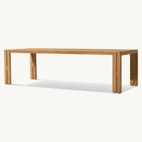2024 Usine Nouveau Design En Gros De Haute Qualité En Laiton Cadre Base Ensemble Centre En Bois Massif Table À Manger Rectangle