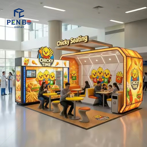 Modern Fast <strong>Food</strong> Kiosk Design Custom Branded <strong>Food</strong> Kiosk Burger <strong>Restaurant</strong> Decor Commercial <strong>Restaurant</strong> Furniture - Product Image 2