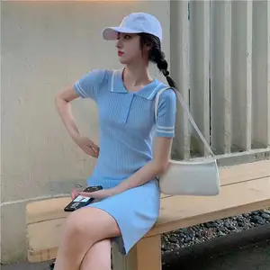 Dolce abito corto da donna Casual a manica lunga elegante Mini abito intero coreano 2023 autunno