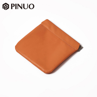 Pochette de rangement portable en cuir PU PINUO avec fermeture à ressort automatique, plusieurs couleurs, logo personnalisé, sac cadeau pour bijoux (bagues, boucles d'oreilles)