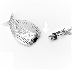 Sayap malaikat kremasi kalung Memorial abu liontin sayap kalung perhiasan pemakaman baja nirkarat Beruntung kenang-kenangan abu guci - Product Image 3