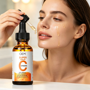 Suero Facial OEM Super Vitamina C, Suero con Retinol, Nicotinamida y Ácido Hialurónico, Cuidado Facial Iluminador, Hidratante y Antienvejecimiento - Product Image 4