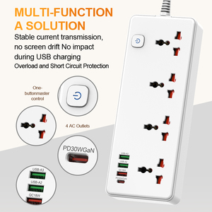 UE Universal eléctrico <span class=keywords><strong>3</strong></span> <span class=keywords><strong>Usb</strong></span> <span class=keywords><strong>Protector</strong></span> contra sobretensiones Cable de extensión multifuncional <span class=keywords><strong>Socket</strong></span> Desktop GAN Power Strip con <span class=keywords><strong>USB</strong></span> - Product Image 5
