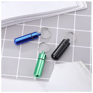 Wholesale Portable Metal Mini Keychain Aluminum Alloy Pill Box Organizer Custom Logo - Product Image 3