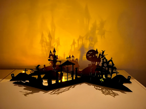 60*15cm <strong>Halloween</strong> Scene Decoration Foldable Metal Home Ornament Witches <strong>Cemetery</strong> Haunted Scene Table Sign
