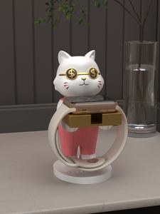 งานประติมากรรมเรซิ่นทำมือ สไตล์ความรักสร้างสรรค์ ฐานวางชาร์จแม่เหล็กเพ้นท์ลายด้วยมือ รูปทรงสัตว์ สำหรับ Apple Huawei - Product Image 2