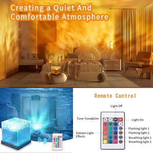 Northern <b>Lights</b> 16-Color Rotating Flame Water Ripple LED Night <b>Light</b> Modern Ocean Wave Projector with <b>Remote</b> <b>Control</b> - Product Image 4