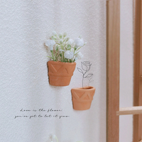 Ensemble de miniatures de pots de fleurs muraux en céramique pour la décoration de scènes de maison de poupée