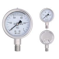 SY YN Anti-Vibration Resistant Stainless Steel Liquid-Filled Silicone Oil Pressure Gauge 1.0% Accuracy -0.1~60MPa Range for