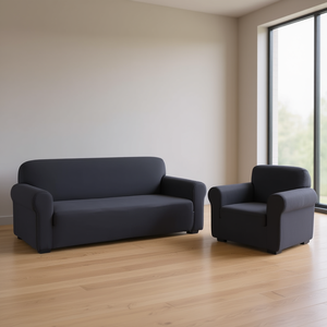 Housse de canapé en velours extensible Elleine, ensemble de 3 pièces, taille futon, style moderne, lavable en machine, protecteur - Product Image 2