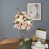 Boule de fleurs artificielles rose vif de haute qualité 70 cm, bouquet de roses colorées pour centres de table, boule de fleurs artificielles