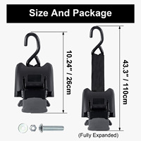 Boat Buckle G2 Steel Retractable Transom Tie-Down (2 X 43-Inch, Hitam) 2PCS