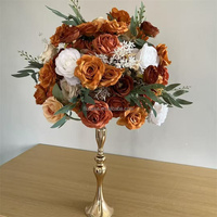 Boules de fleurs brunes FL-163 50cm 60cm 70cm 80cm, fausses boules de fleurs, centres de table pour mariage, fête, décoration d'événements