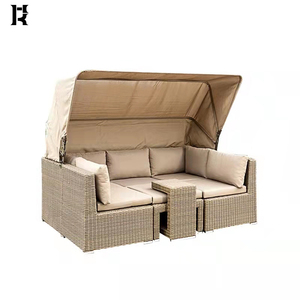 Canapé de jardin d'extérieur en rotin tressé, mobilier de loisirs, lit de soleil, combinaison de canapés d'angle pour patio - Product Image 2
