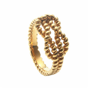 Retro Gold Rope Knot <b>Ring</b> Women's Fashion Jewelry Gift Occasion Stainless Steel Style - Product Image 1