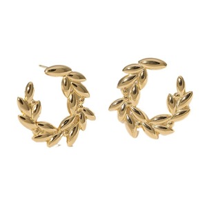 Pendientes de acero inoxidable con diseño de hoja, que no se desvanecen, y anillos limpios, estilo <span class=keywords><strong>trigo</strong></span>, estilo nicho, sensación de alta gama. - Product Image 5