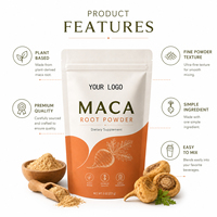Suplemento de Polvo de Raíz de Maca Negra Orgánica Certificada de Alta Calidad para el Control de la Energía y el Apoyo Inmunológico, 227 g, 2.5 g por Porción