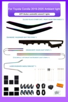 Éclairage d'ambiance intérieur SJC pour voiture, LHD/RHD, ciel étoilé, 64 couleurs LED pour Toyota Corolla 2019-2025, éclairage intérieur automatique 12V