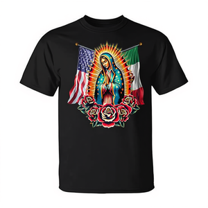 T-shirt Vierge de Guadalupe Vierge Marie drapeau mexicain américain - Product Image 2