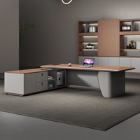 Bureau de direction ergonomique moderne en chêne de qualité supérieure, modulaire, écologique, autoportant, pour bureau à domicile, avec tiroir supérieur en PVC pour dossiers