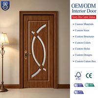 Puerta de Ducha de Madera MDF y PVC, Moderna, Resistente al Viento, con Acabado en Hierro Forjado, para Hotel, Venta al Por Mayor