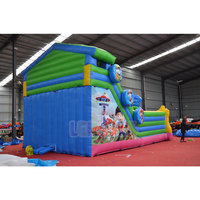 Nouveau design patte chien château de rebond toboggan gonflable géant château de saut Commercial combo gonflable videur jouet parc fête
