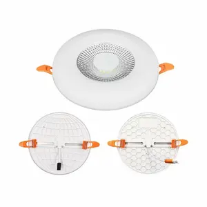 Pabrik dalam ruangan LED Downlight 12 + 6w tersembunyi dua warna dapat disesuaikan Anti silau Cob Spot 120mm Ultra ramping lampu Led Downlight